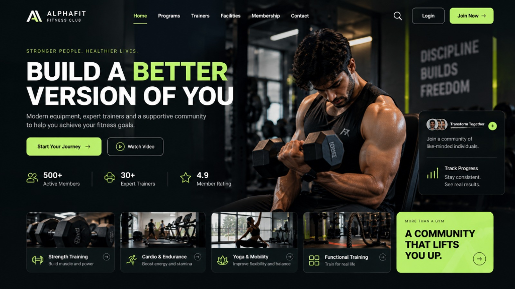 AlphaFit Fitness Club & Class Reservation Platform